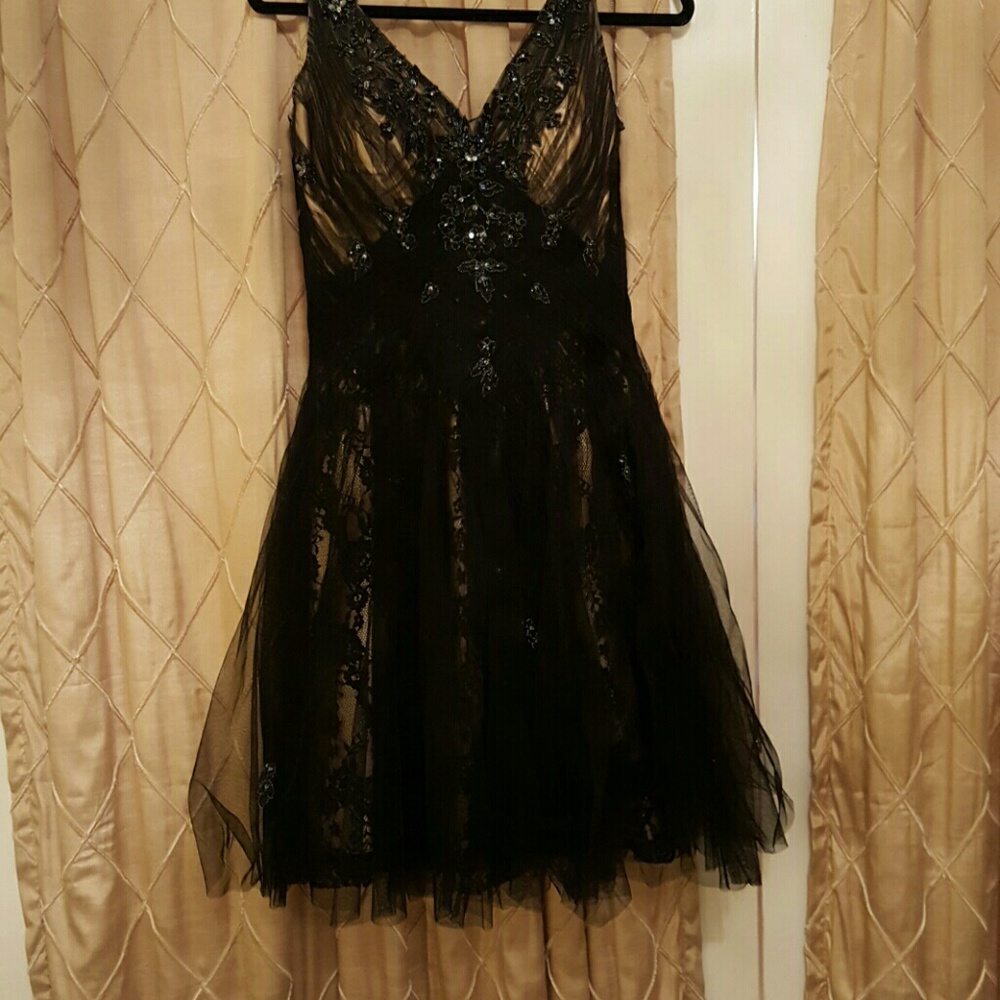 Couture black evening dress
